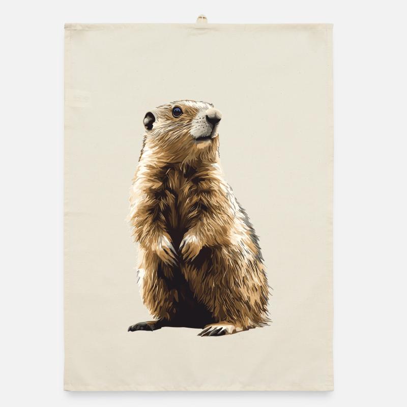 Marmots Groundhog Organic dish towel