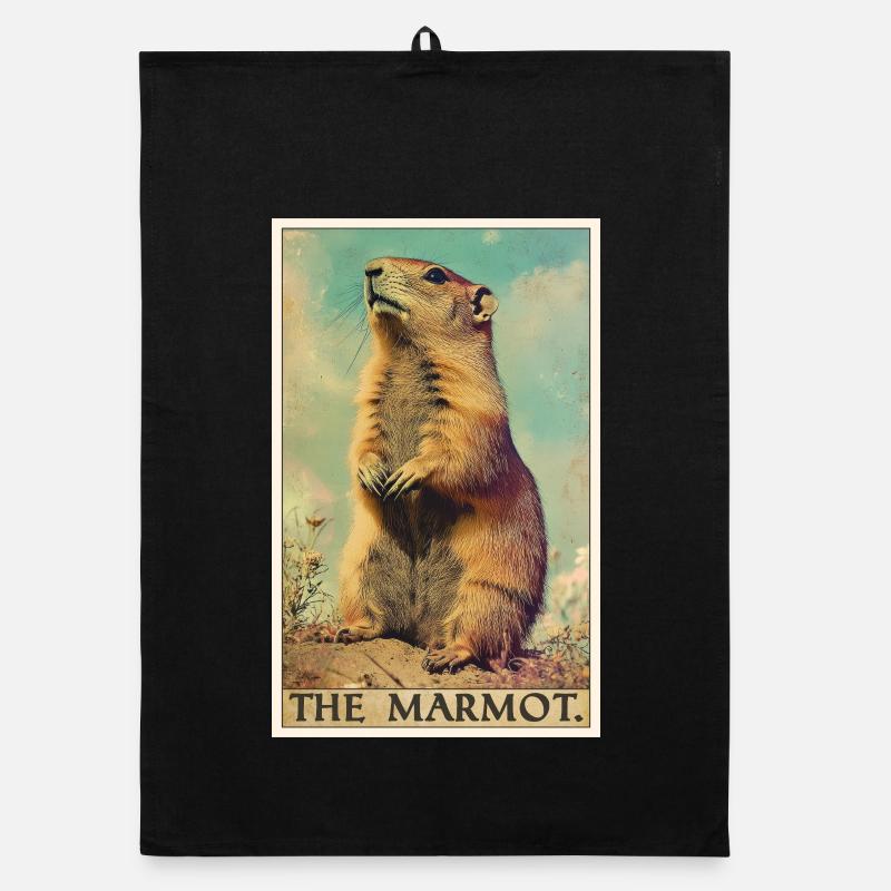 Marmots Groundhog Organic dish towel