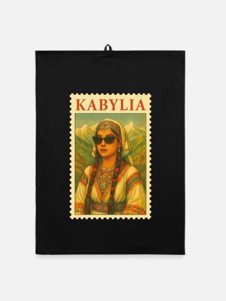Portrait Kabylie - Torchon bio - noir - Devant