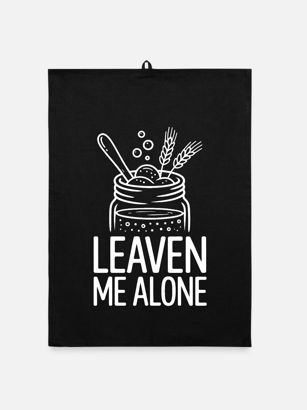 Leaven Me Alone - Organic Geschirrtuch - Schwarz - Vorne