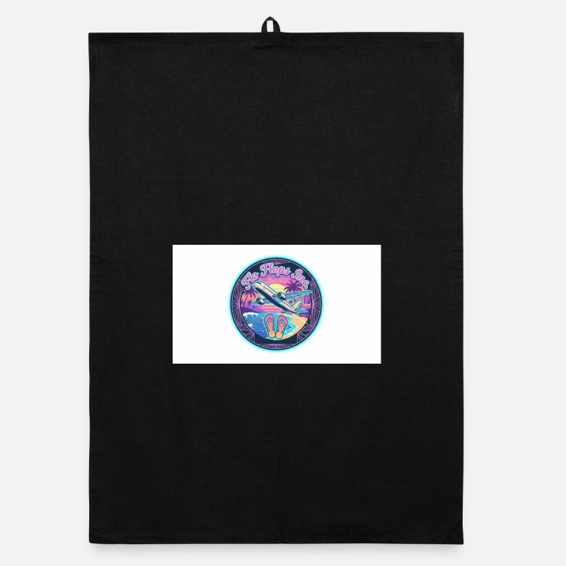 Retro Neon Wings and Beach Organic dish towel
