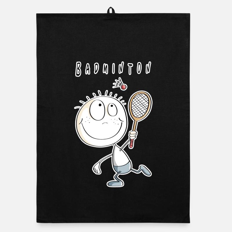 Cool joueur de badminton masculin - Torchon bio - noir