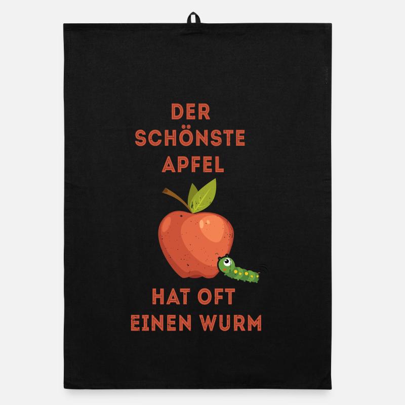 Der schönste Apfel hat oft einen Wurm Organic Geschirrtuch