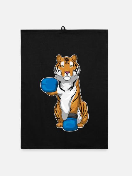 Boxeur Tiger Gants de boxe Boxe Boxe - Torchon bio - noir - Devant