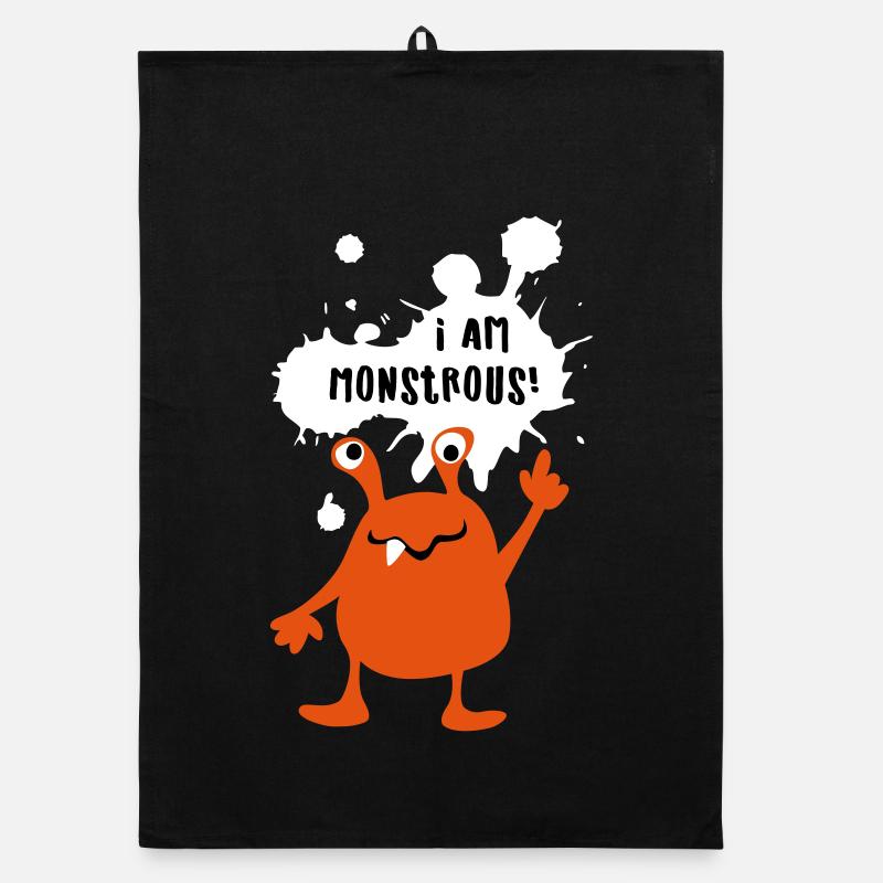 Monster monstrous monströs gruselig Comic lustig Organic Geschirrtuch