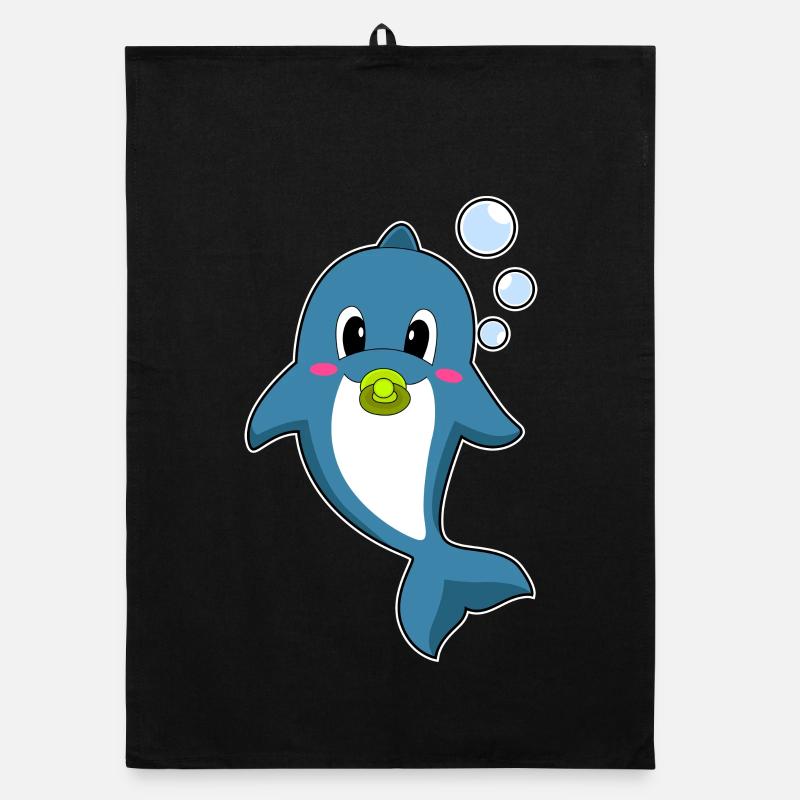 Dolphin Baby Pacifier Organic dish towel
