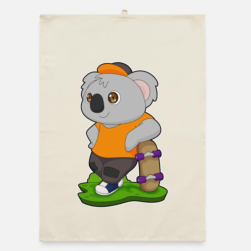 Koala Skater Skateboard Sport Torchon bio