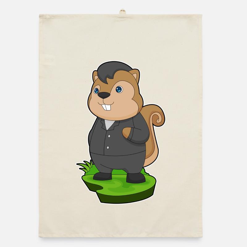 Squirrel Groom Suit Wedding Organic dish towel