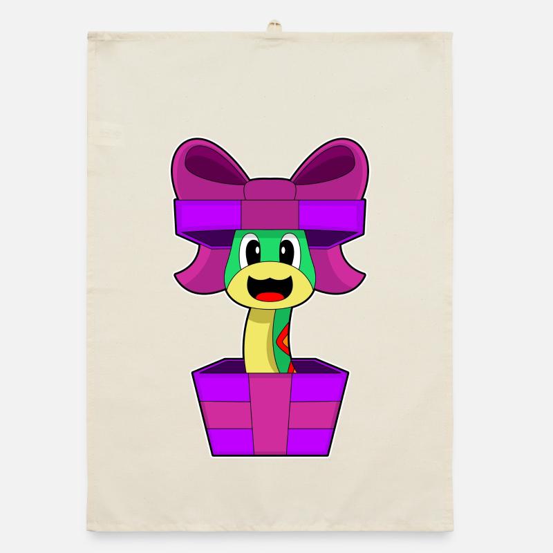 Snake Christmas Package Organic dish towel