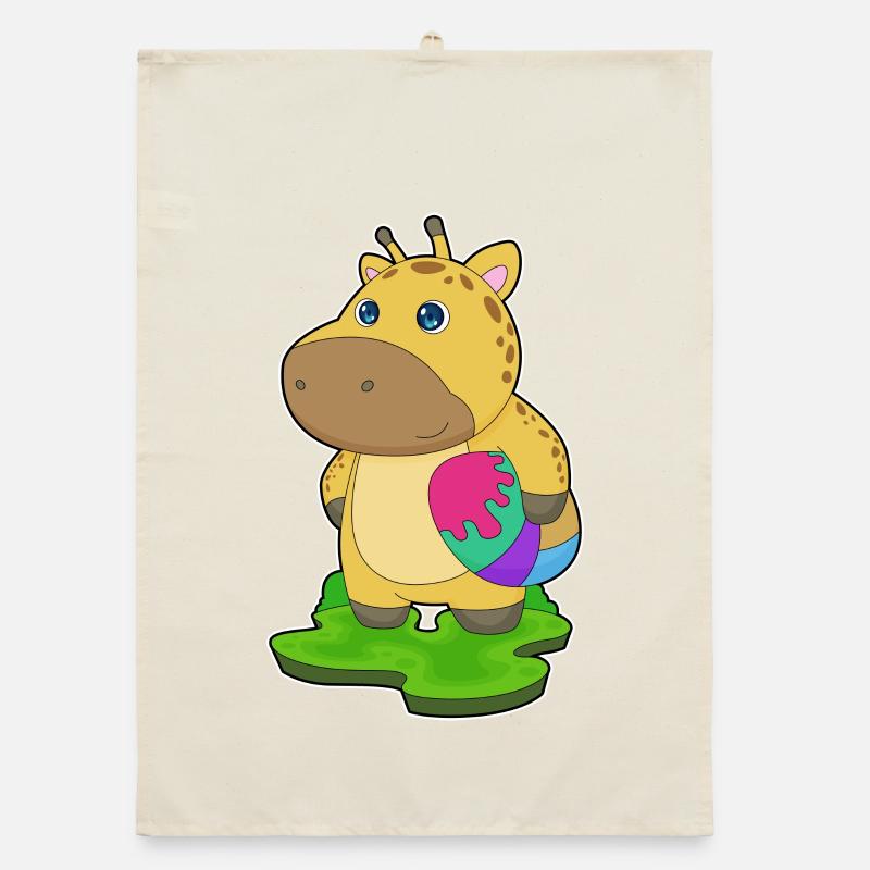 Giraffe Easter Easter Egg Organic dish towel