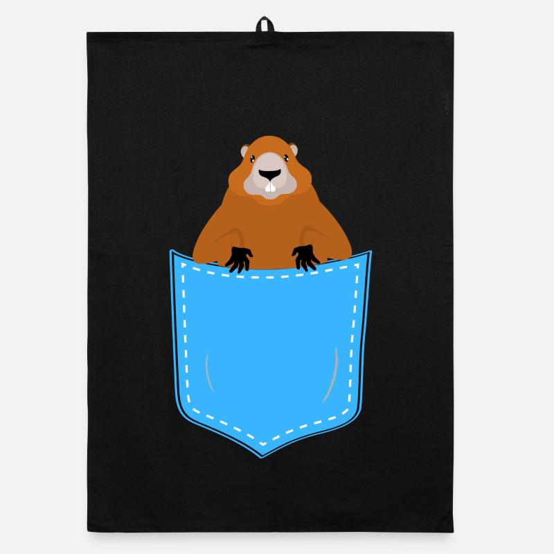 groundhog in a pocket Organic dish towel