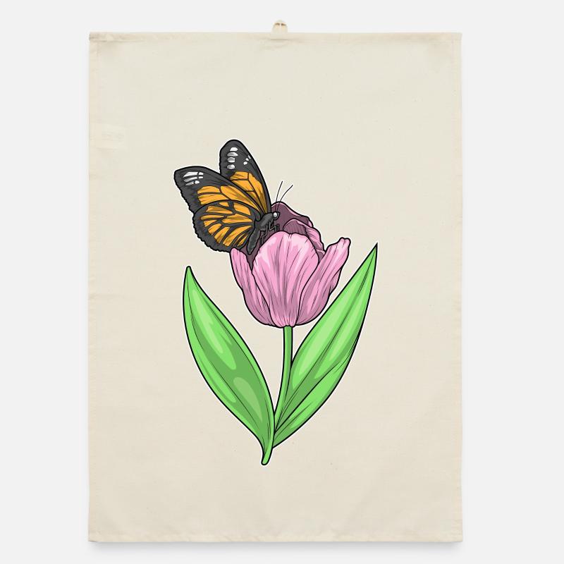 Butterfly Tulip Organic dish towel