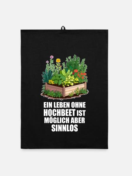 Hobbygärtner, Hochbeet, Garten, Pflanzen, Gemüse - Organic Geschirrtuch - Schwarz - Vorne