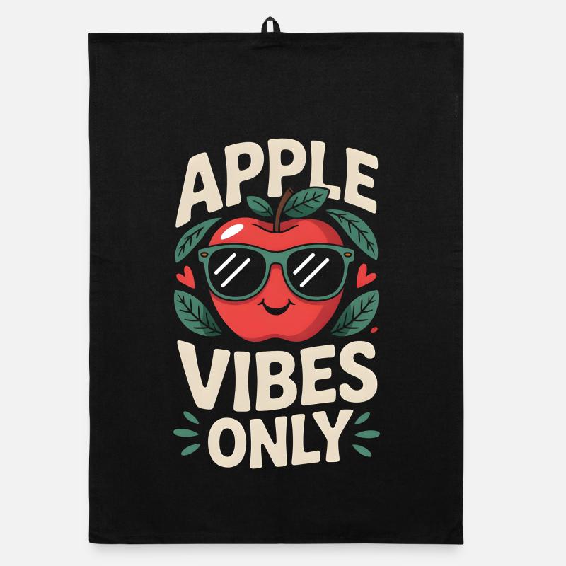 Apple Vibes Only Fall Autumn Apple Picking Organic dish towel
