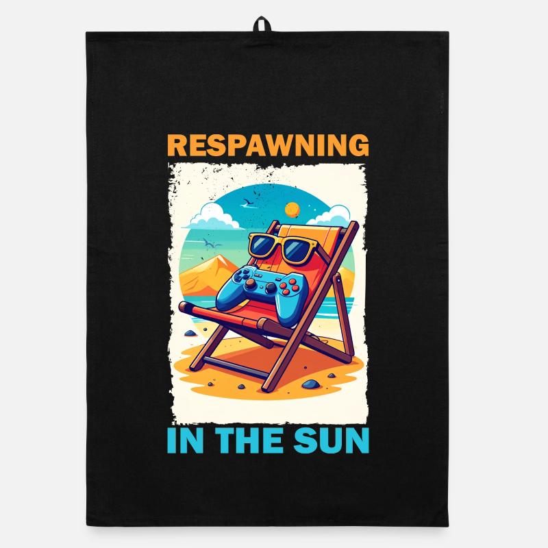 Gaming vacation on the beach Organic dish towel