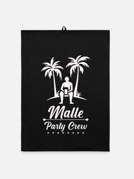 Beach Vacation Malle Party Crew - Organic dish towel - black - Front