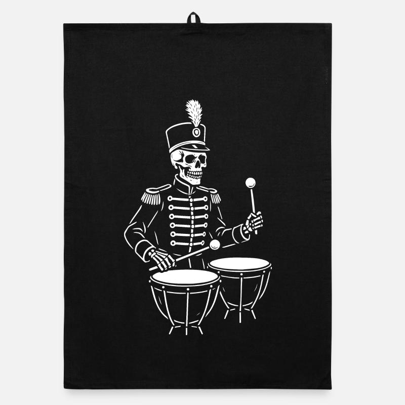 Tambour squelette en uniforme de parade Torchon bio