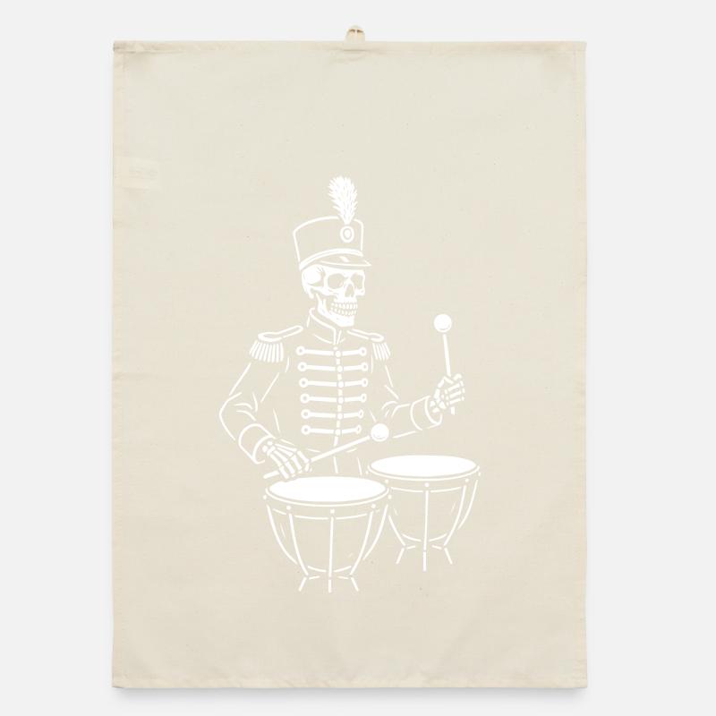 Tambour squelette en uniforme de parade Torchon bio