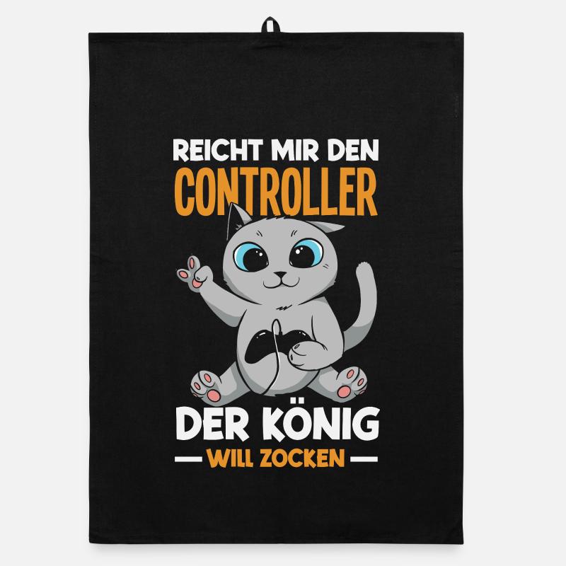 Reicht mir den Controller – König will zocken Organic Geschirrtuch