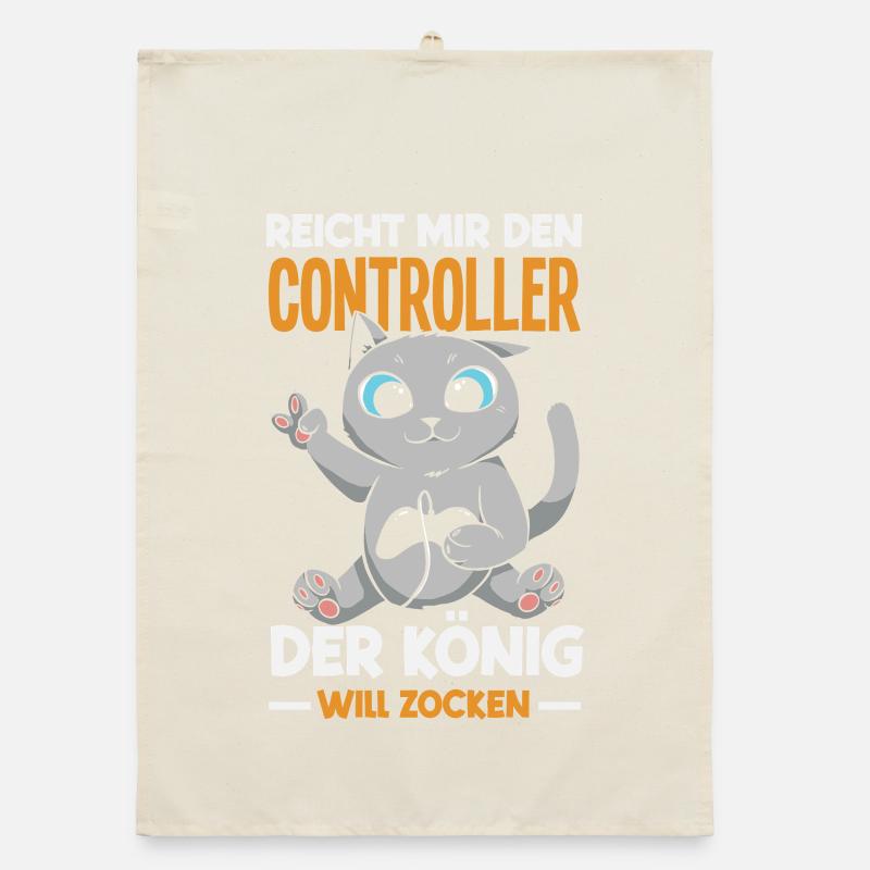 Reicht mir den Controller – König will zocken Organic Geschirrtuch