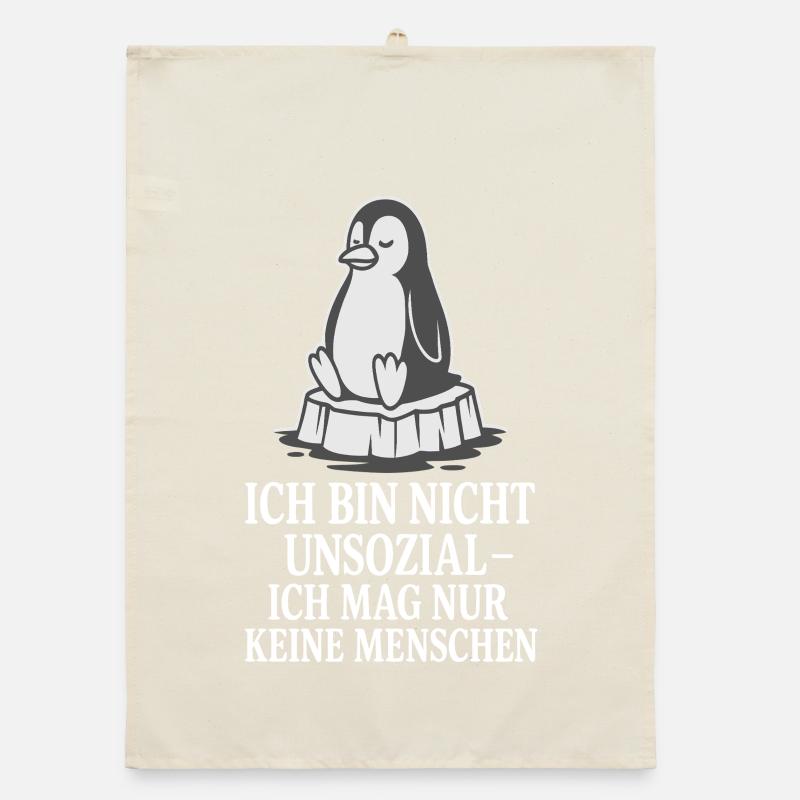 Pinguin auf Eis mit Spruch Organic dish towel