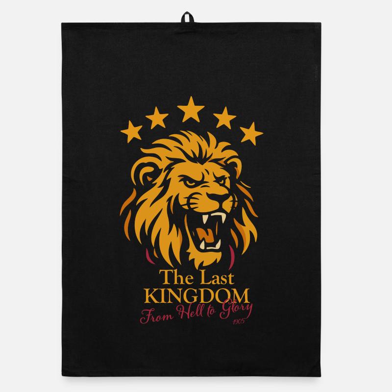 Le Lion du Dernier Royaume de l’Enfer à la Gloire - Torchon bio - noir
