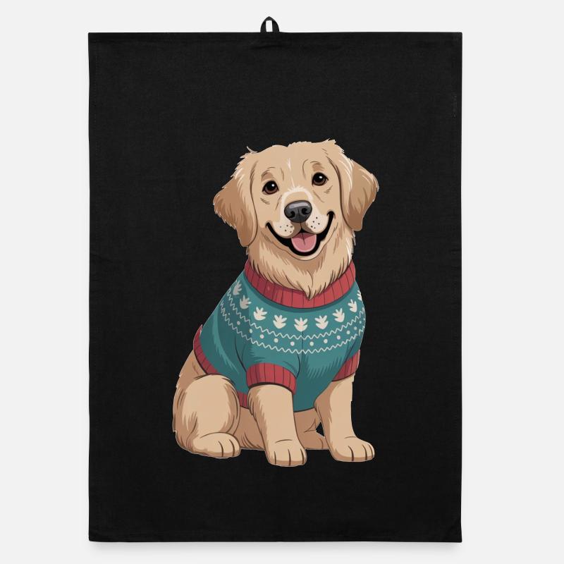 Nordischer Hund im Pullover Organic Geschirrtuch