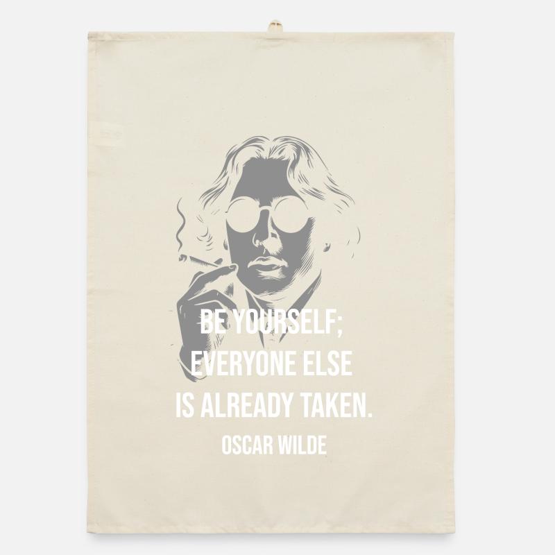 Be Yourself Oscar Wilde Tee Organic dish towel
