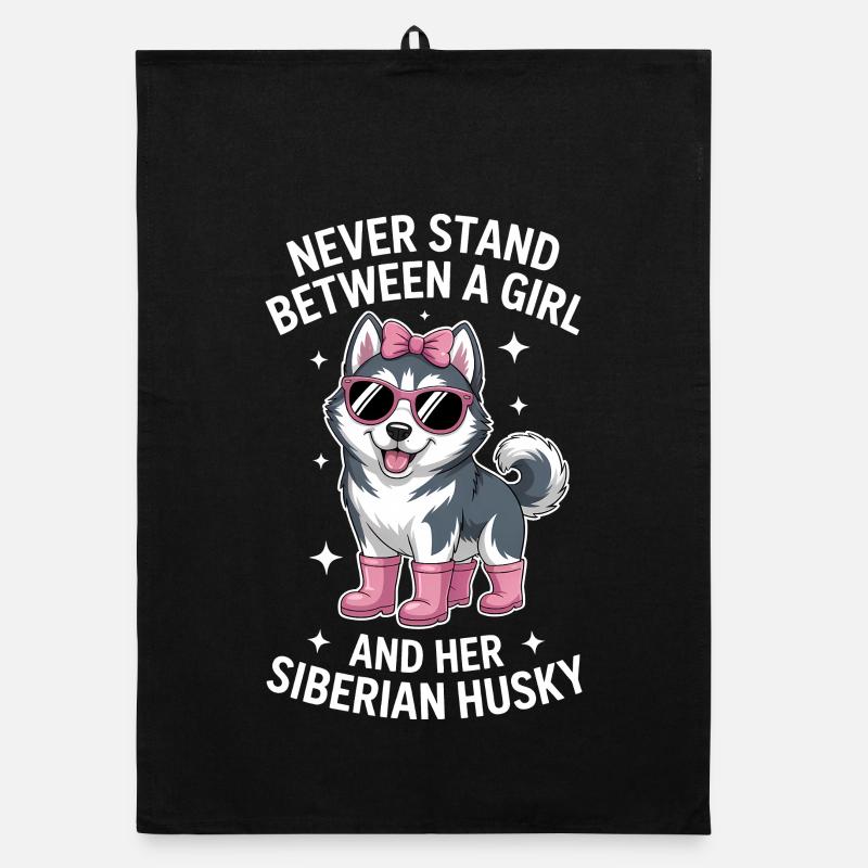 Siberian Husky Sprüche Lustiges Husky Geschenk Organic Geschirrtuch