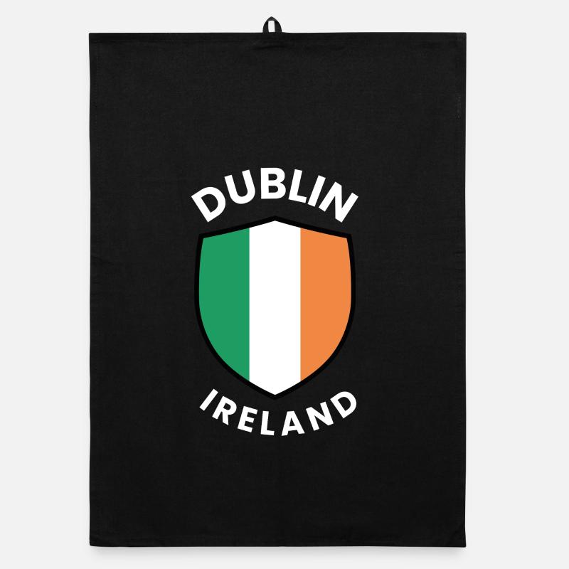Dublin shield with the colours of Ireland Organic dish towel