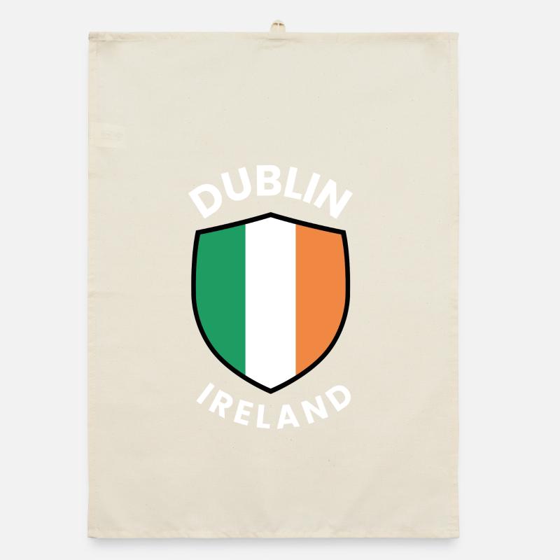 Dubliner Schild mit den Farben Irlands Organic Geschirrtuch