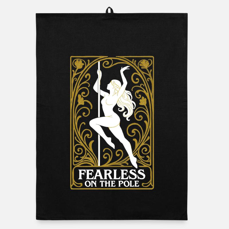 Abstrakte Pole Dance Frau im edlen Jugendstil Organic Geschirrtuch