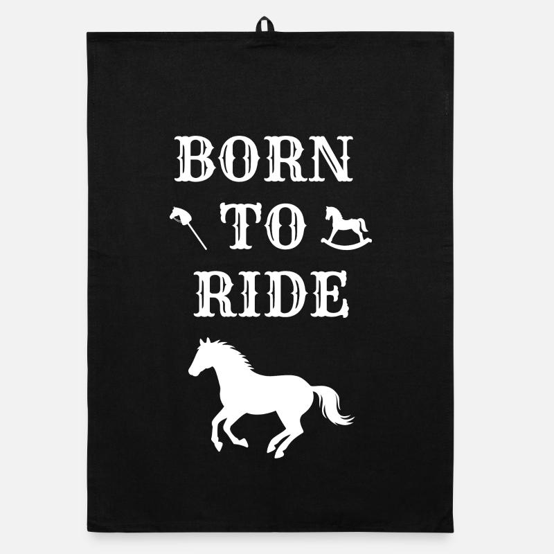 BORN TO RIDE (cheval) Torchon bio