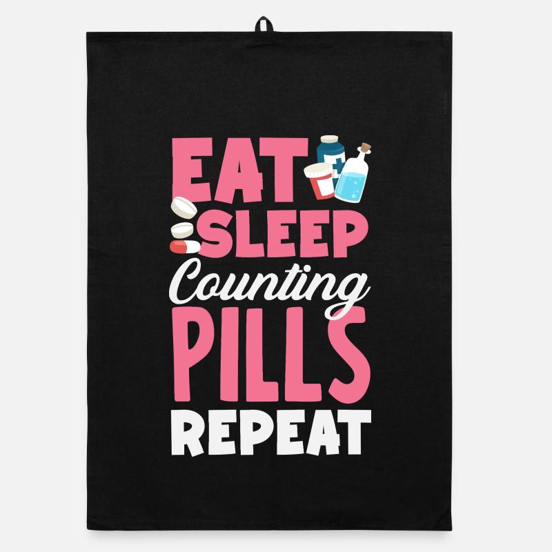 Food Sleep Tablets Counting Pharmacist Organic dish towel