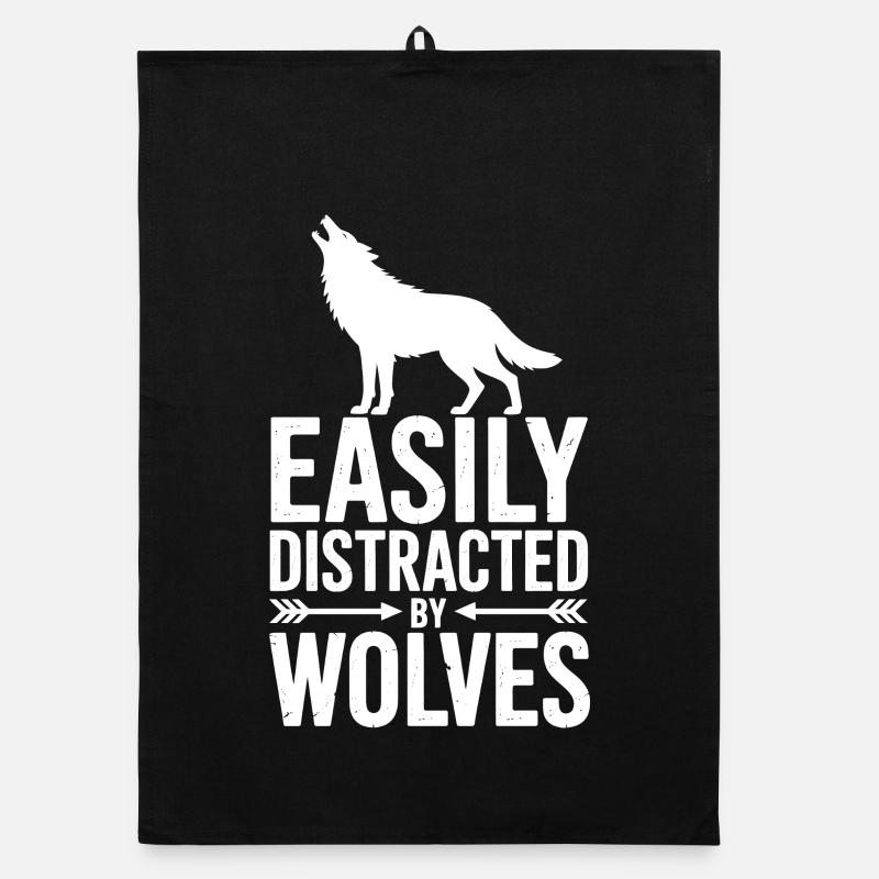 Paroles de loups, drôle de cadeau de loup Torchon bio