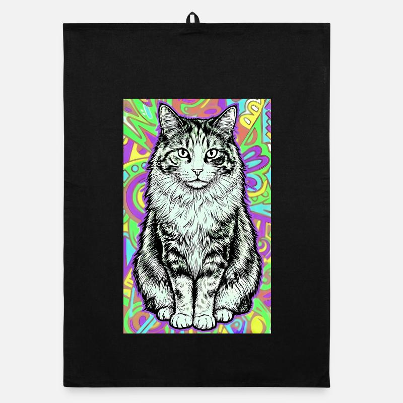 cat Organic dish towel