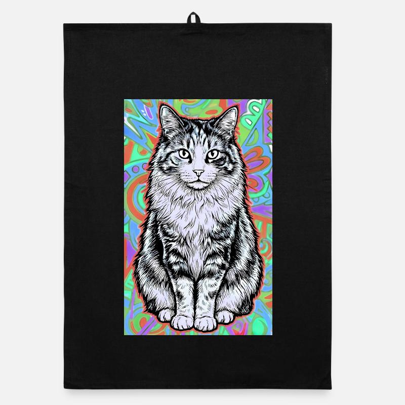 cat Organic dish towel