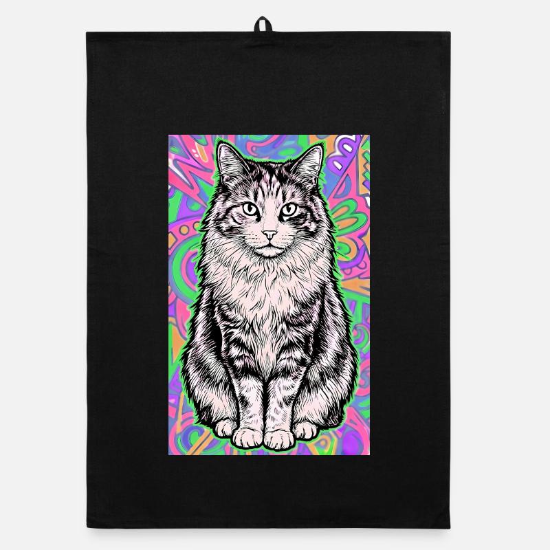cat Organic dish towel