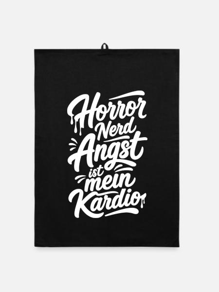 Horror Nerd Filmabend Comic Szene - Organic Geschirrtuch - Schwarz - Vorne