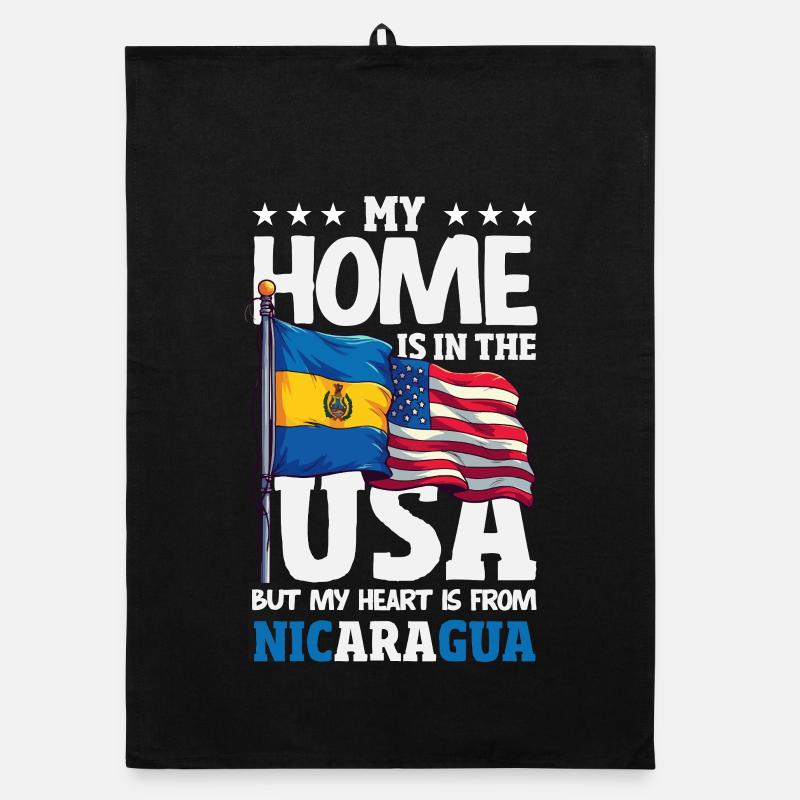 Fierté et Foyer du drapeau du Nicaragua Torchon bio