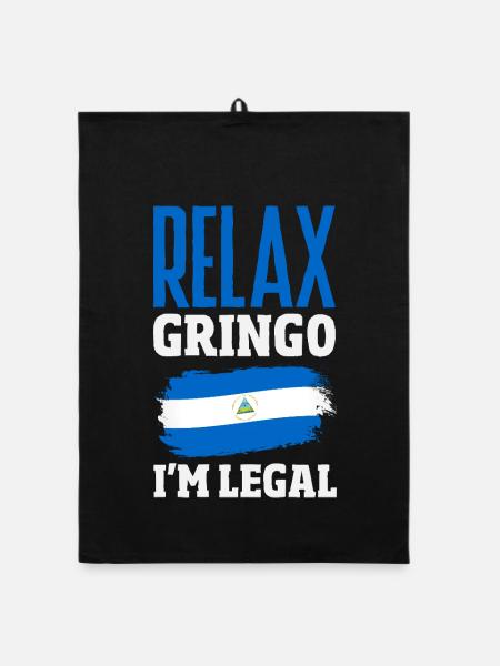 Nicaragua Flagge Stolz & Heimat - Organic Geschirrtuch - Schwarz - Vorne