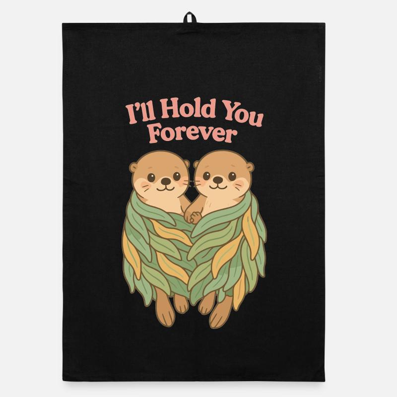 Süße Otter: I’ll Hold You Forever – Pärchen Organic Geschirrtuch