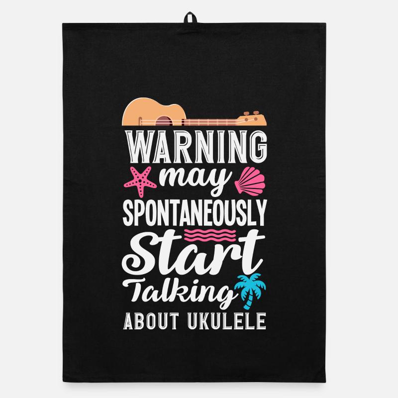 Easily Distracted By Ukuleles Hawaii Musiker Organic Geschirrtuch