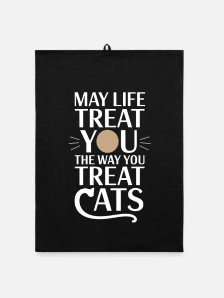 Chat peut te gâter Chats Maman de chat Chats - Torchon bio - noir - Devant