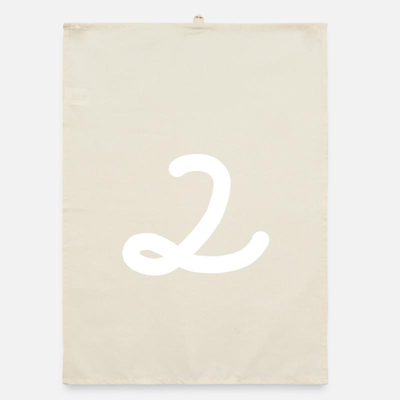2 Number two white Organic dish towel