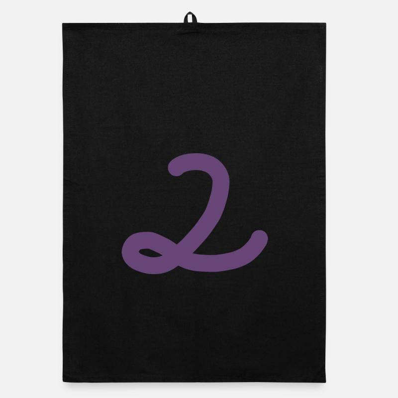 2 Numéro deux numéro violet Torchon bio
