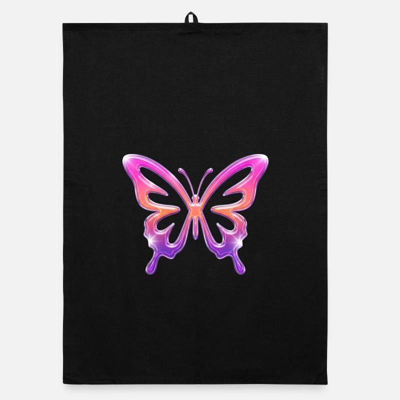 Dégradé de papillons néon Torchon bio