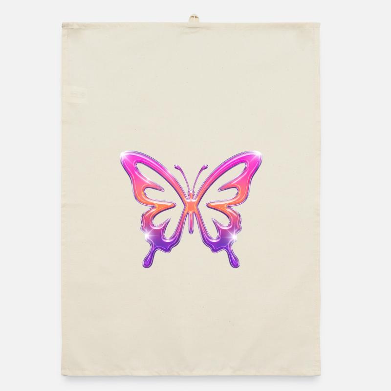 Neon-Schmetterling Gradient Organic Geschirrtuch