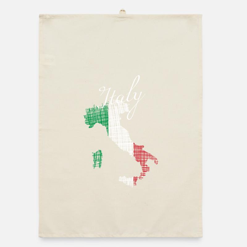 Italienische Silhouette mit Script Organic Geschirrtuch