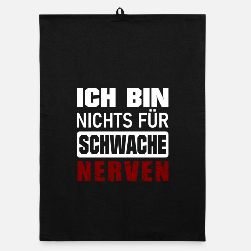 Ich bin nichts für schwache Nerven - Organic Geschirrtuch - Schwarz